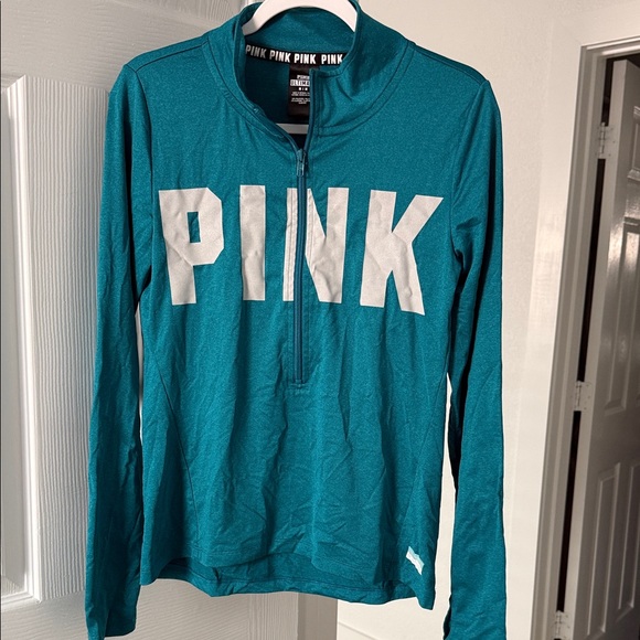 PINK Victoria's Secret Tops - PINK Victoria's Secret Teal Top with White Logo